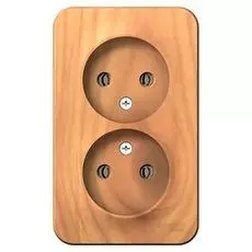 Розетка Systeme Electric BLNRA000205 2-ая б/з без шторок, 16А, 250В Ясень наруж