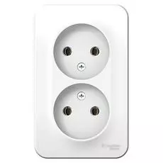 Розетка Schneider Electric BLNRA000211 2-ая б/з без шторок 16А, 250В, изолир. пластина (белый) наруж
