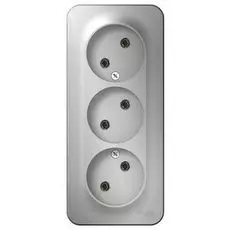 Розетка Schneider Electric BLNRA000313 3-я б/з без шторок 16А, 250В, изолир. пластина Алюминий наруж