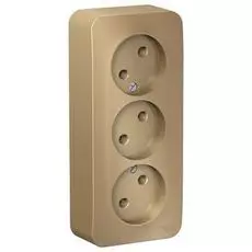 Розетка Systeme Electric BLNRA000314 3-я б/з без шторок 16А, 250В, изолир. пластина Титан наруж