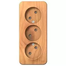 Розетка Schneider Electric BLNRA000315 3-я б/з без шторок 16А, 250В, изолир. пластина Ясень наруж