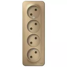 Розетка Schneider Electric BLNRA000414 4-я б/з без шторок 16А, 250В, изолир. пластина Титан наруж