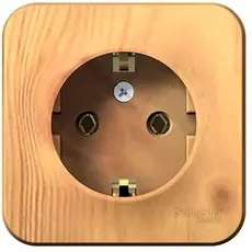 Розетка Systeme Electric BLNRA010105 с/з без шторок, 16А, 250В Ясень наруж