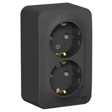 Розетка Schneider Electric BLNRA010216 2-ая с/з без шторок 16А, 250В, изолир. пластина Антрацит наруж
