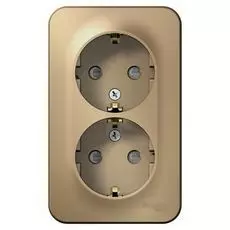 Розетка Systeme Electric BLNRA011204 2-ая с/з со шторками, 16А, 250В Титан наруж