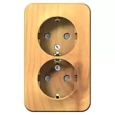 Розетка Systeme Electric BLNRA011205 2-ая с/з со шторками, 16А, 250В Ясень наруж