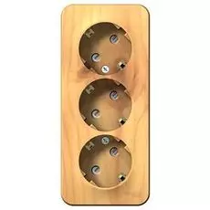 Розетка Schneider Electric BLNRA011315 3-я с/з со шторками 16А, 250В, изолир. пластина Ясень наруж