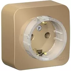 Розетка Schneider Electric BLNRA110114 с/з без шторок, (компакт) 16А, 250В, изолир. пластина Титан наруж