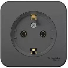 Розетка Schneider Electric BLNRA110116 с/з без шторок, (тонкая) 16А, 250В, изолир. пластина Антрацит наруж