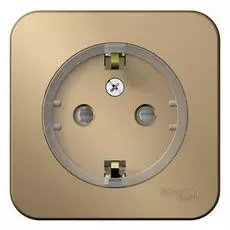 Розетка Systeme Electric BLNRA111114 с/з со шторками, (тонкая), 16А, 250В Титан наруж
