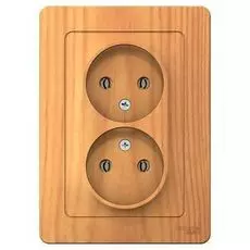 Розетка Schneider Electric BLNRS000025 2-ая б/з без шторок, 16А, 250В Ясень внутр