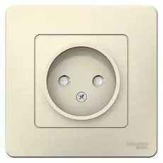 Розетка Systeme Electric BLNRS000112 б/з со шторками, 16А, 250В Молочная внутр
