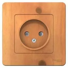 Розетка Systeme Electric BLNRS000115 б/з со шторками, 16А, 250В Ясень внутр