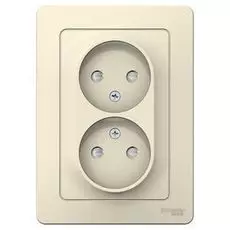 Розетка Schneider Electric BLNRS000122 2-ая б/з со шторками, 16А, 250В Молочная внутр