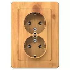 Розетка Schneider Electric BLNRS001025 2-ая с/з без шторок, 16А, 250В Ясень внутр