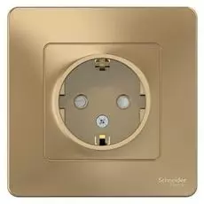 Розетка Schneider Electric BLNRS001114 с/з со шторками, 16А, 250В Титан внутр