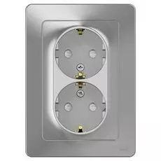 Розетка Schneider Electric BLNRS001123 2-ая с/з со шторками, 16А, 250В Алюминий внутр