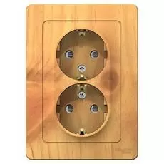 Розетка Systeme Electric BLNRS001125 2-ая с/з со шторками, 16А, 250В Ясень внутр