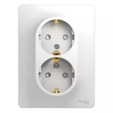 Розетка Schneider Electric GSL000126 2-я с заземлением со шторками (в сборе с рамкой)