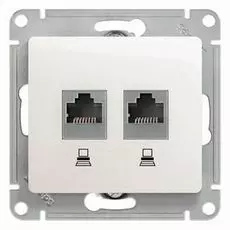 Розетка Schneider Electric GSL000185KK 2-ая компьютерная RJ45+RJ45, кат.5E