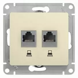 Розетка Schneider Electric GSL000285KK 2-ая компьютерная RJ45+RJ45, кат.5E беж