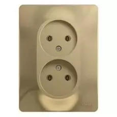Розетка Schneider Electric GSL000420 Glossa Титан 2-я без заземления (в сборе с рамкой)
