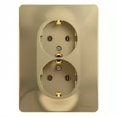 Розетка Schneider Electric GSL000424 Glossa Титан 2-я с заземлением (в сборе с рамкой)