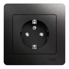Розетка Schneider Electric GSL000744 с/з со шторками, 16А (в сборе) антрацит