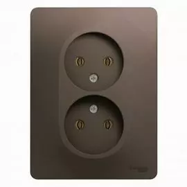 Розетка Schneider Electric GSL000820 2-ая б/з, 16А (в сборе) шоколад