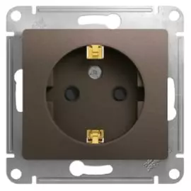 Розетка Systeme Electric GSL000845 с/з со шторками, 16А шоколад