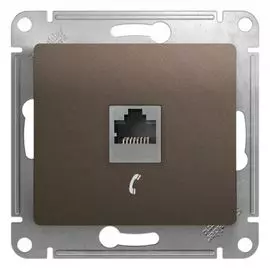 Розетка Schneider Electric GSL000881T мех телефонная RJ11 шоколад