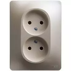 Розетка Schneider Electric GSL000920 GLOSSA двойная без заземления в сборе (молочный)