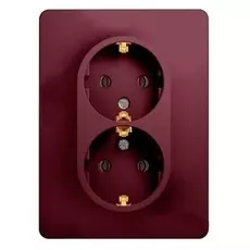 Розетка Systeme Electric GSL001124 Glossa двойная с заземлением в сборе (баклажановый)