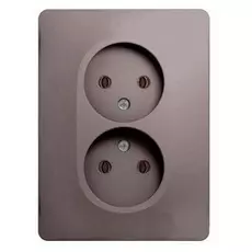 Розетка Schneider Electric GSL001220 GLOSSA двойная без заземления в сборе (платина)