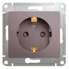 Розетка Schneider Electric GSL001245 GLOSSA с заземлением со шторками (платина)