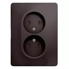 Розетка Schneider Electric GSL001320 GLOSSA двойная без заземления в сборе (графит)