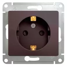 Розетка Schneider Electric GSL001345 GLOSSA с заземлением со шторками (графит)