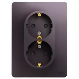 Розетка Systeme Electric GSL001426 Glossa Сиреневый туман 2-ая с/з со шторками (в сборе)