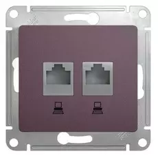 Розетка Systeme Electric GSL001485KK GLOSSA двойная компьютерная RJ45+RJ45 кат.5E механизм (сиреневый туман)