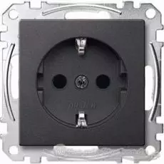 Розетка Schneider Electric MTN2301-0414 Merten 1-ая с заземлением, безвинтовой зажим, 2P+3, термопласт, IP20 (антрацит)