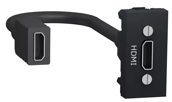 Розетка Schneider Electric NU343054 HDMI, 1 модуль антрацит