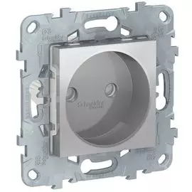 Розетка Schneider Electric NU503330 б/з со шторками, винт. зажим, 16 А алюминий