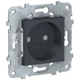 Розетка Schneider Electric NU503354 б/з со шторками, винт. зажим, 16 А антрацит