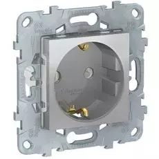 Розетка Schneider Electric NU503630 UnicaNew, алюминий, с/з без шторок, винт. зажим, 16А, 250В