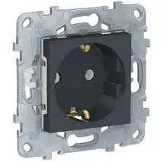 Розетка Schneider Electric NU503654 UnicaNew, антрацит, с/з без шторок, винт. зажим, 16А, 250В