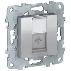 Розетка Schneider Electric NU541130 UnicaNew, алюминий, компьютерная, RJ45, одиночная кат. 5е UTP