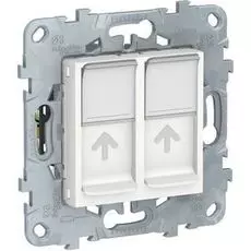 Розетка Schneider Electric NU542018 UnicaNew, белый, компьютерная, RJ45, двойная, кат. 5е UTP