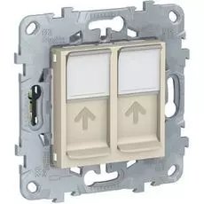 Розетка Schneider Electric NU542044 UnicaNew, беж, компьютерная, RJ45, двойная, кат. 5е UTP