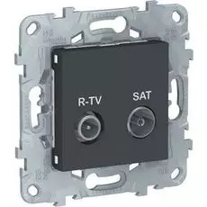 Розетка Schneider Electric NU545454 UnicaNew, антрацит, R-TV/SAT, одиночная