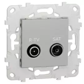 Розетка Schneider Electric NU545530 R-TV/SAT, оконечная алюминий